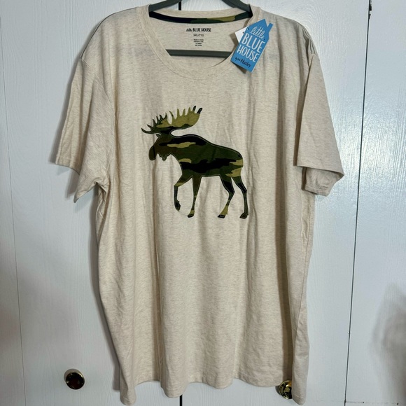 NWT. Disney Hatley Little Blue House  Camooseflage Men's Tee. Size XXL. - Picture 1 of 12